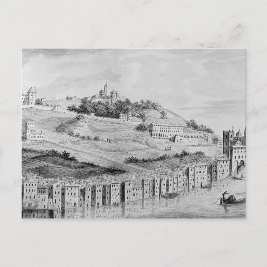 Der Blick auf den Hafen der Stadt Lyon Postkarte (Vorderseite)