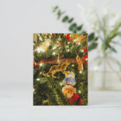Der Blick auf den Weihnachtsbaum Feiertagspostkarte (Stehend Vorderseite)