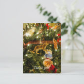 Der Blick auf den Weihnachtsbaum Postkarte (Stehend Vorderseite)