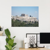 Der Blick auf die Akropolis vom Hügel Filopappou Poster (Heimbüro)