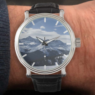 Der Blick auf die Alpen. Alpen Armbanduhr