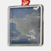 Der Blick auf die karibische Insel Hispaniola Silbernes Ornament (Links)