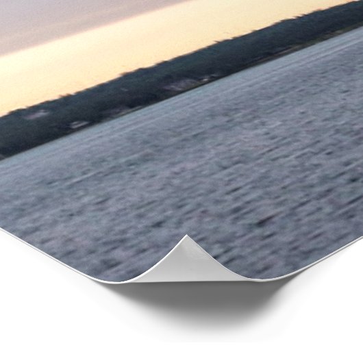 Der Blick auf die Mackinac-Brücke vom Lake Michiga Poster (Ecke)