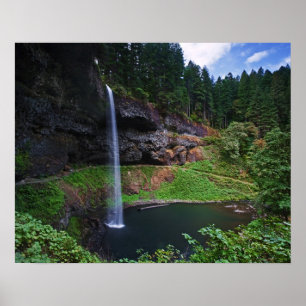 Der Blick auf die South Falls in Silver Falls Staa Poster