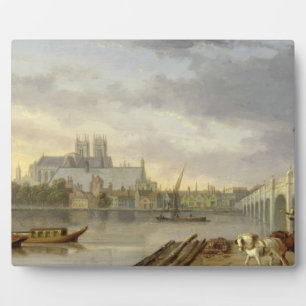 Der Blick auf die Westminster Brücke und die Abtei Fotoplatte