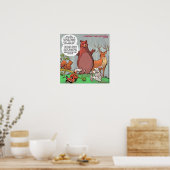 Der Blick der Wildtiere auf den Klimawandel witzig Poster (Küche)