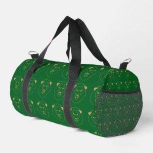 Der Blick des Löwen: Goldene Kontur Duffle Bag