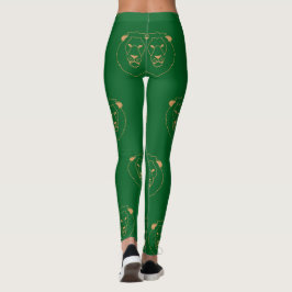 Der Blick des Löwen: Goldene Kontur Leggings