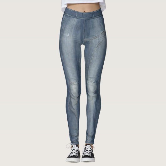 Der Blick des verblaßten Denims Leggings (Vorderseite)