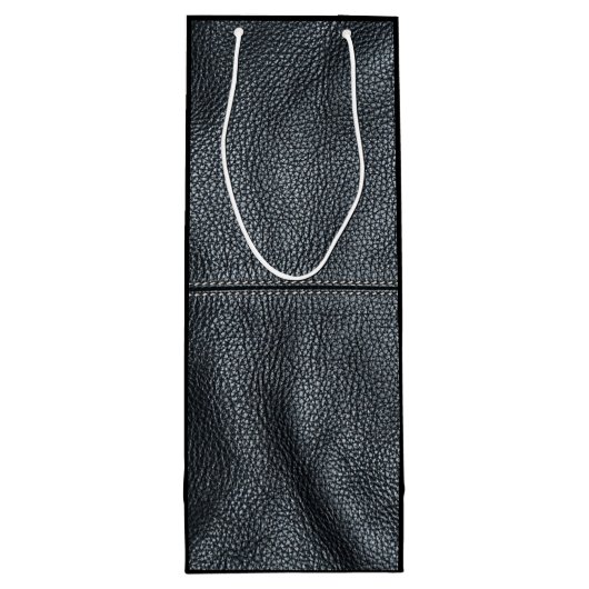 Der Blick des Weiche genähten schwarzen ledernen Geschenktüte Für Weinflaschen (Rückseite)