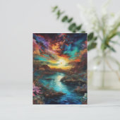 Der Blick vom neuen Planeten ist seltsam und unfam Postkarte (Stehend Vorderseite)