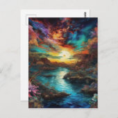 Der Blick vom neuen Planeten ist seltsam und unfam Postkarte (Vorne/Hinten)