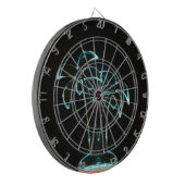 Der Blick von Neonlit herauf tropische Palmen Dartscheibe (Vorderseite Links)