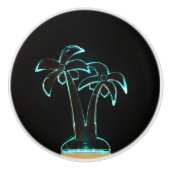 Der Blick von Neonlit herauf tropische Palmen Keramikknauf (Vorderseite)