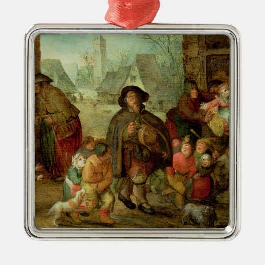 Der blinde Hurdy Gurdy Spieler Ornament Aus Metall (Vorne)