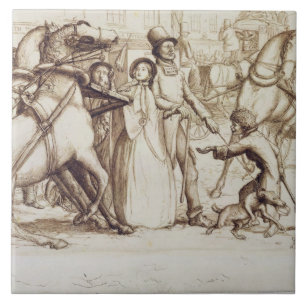 Der blinde Mann, 1853 (Stift, Tinte, Wäsche und Fliese