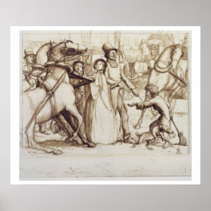 Der blinde Mann, 1853 (Stift, Tinte, Wäsche und Poster