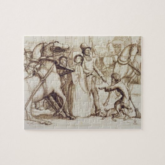 Der blinde Mann, 1853 (Stift, Tinte, Wäsche und Puzzle (Horizontal)