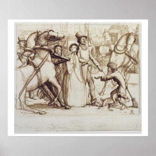 Der Blinde Mann, 1853 (Stift, Tinte, Waschwasser u Poster (Vorne)