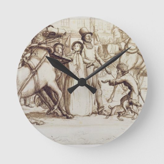 Der Blinde Mann, 1853 (Stift, Tinte, Waschwasser u Runde Wanduhr (Vorderseite)
