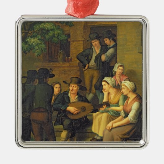Der blinde Sänger, 1828 Silbernes Ornament (Vorne)