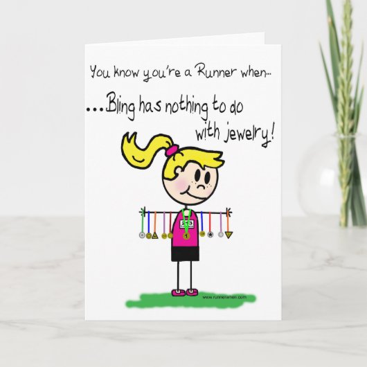 Der Bling des Läufers Karte (Vorderseite)