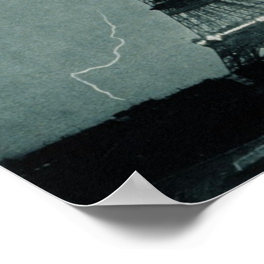 Der Blitz am Eiffelturm, Paris Frankreich Poster (Ecke)