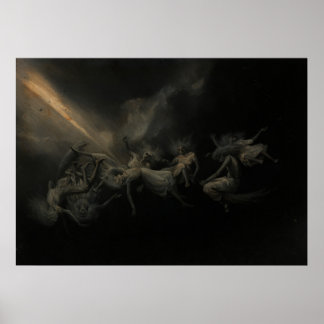 Der Blitz schlug eine Hexenherde, überarbeitete si Poster