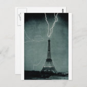 Der Blitz trifft auf den Eiffelturm, 1902 Postkarte (Vorne/Hinten)