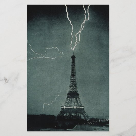 Der Blitz trifft auf den Eiffelturm Briefpapier (Vorderseite)