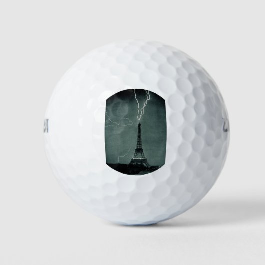 Der Blitz trifft auf den Eiffelturm Golfball (Vorderseite)