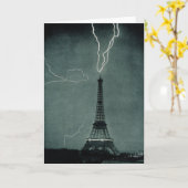 Der Blitz trifft auf den Eiffelturm Karte (Gelbe Blume)