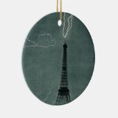 Der Blitz trifft auf den Eiffelturm Keramik Ornament (Rechts)