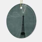 Der Blitz trifft auf den Eiffelturm Keramik Ornament (Links)