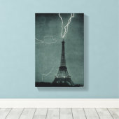Der Blitz trifft auf den Eiffelturm Leinwanddruck (Insitu (Holzboden))