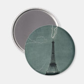 Der Blitz trifft auf den Eiffelturm Magnet (Vorderseite/Rückseite)