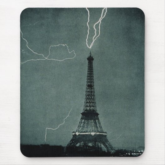 Der Blitz trifft auf den Eiffelturm Mousepad (Vorne)
