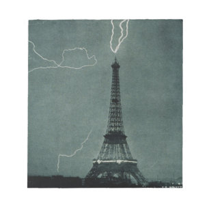 Der Blitz trifft auf den Eiffelturm Notizblock