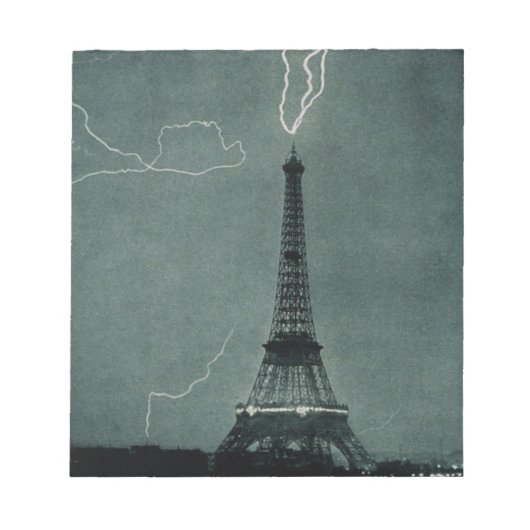 Der Blitz trifft auf den Eiffelturm Notizblock (Vorderseite)