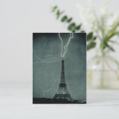 Der Blitz trifft auf den Eiffelturm Postkarte (Stehend Vorderseite)