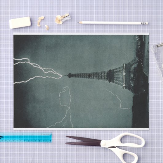 Der Blitz trifft auf den Eiffelturm Seidenpapier (Handwerk)