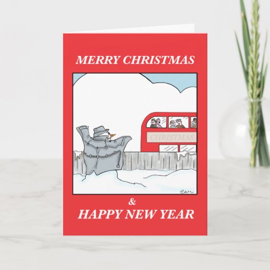 Der Blitzen-Schneemann Feiertagskarte (Vorderseite)