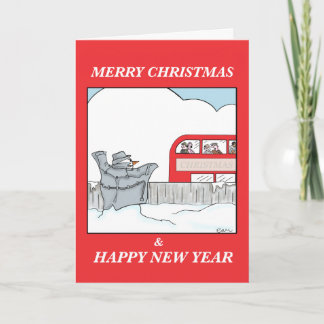 Der Blitzen-Schneemann Feiertagskarte