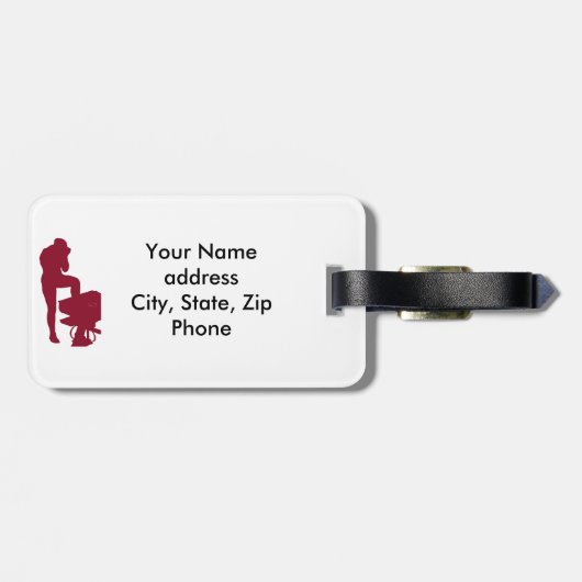 Der "Block Swimmingpool"-Tag Gepäckanhänger (Rückseite horizontal)