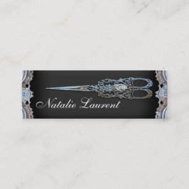 Der bloße dünne Vintage Chic Scissor Stylisten Mini Visitenkarte