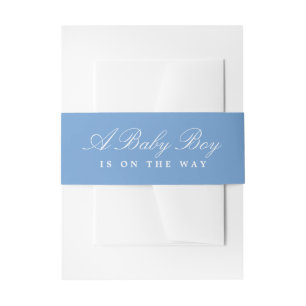 Der Blue und White Baby Boy sind unterwegs Einladungsbanderole
