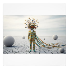 Der blühende Geist: Surrealistische Blumenwüsten-O Fotodruck