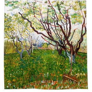 Der blühende Obstgarten (1888) von Vincent Van Gog Duschvorhang