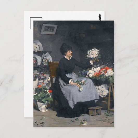 Der Blume-Händler | Victor Gabriel Gilbert Postkarte (Vorne/Hinten)