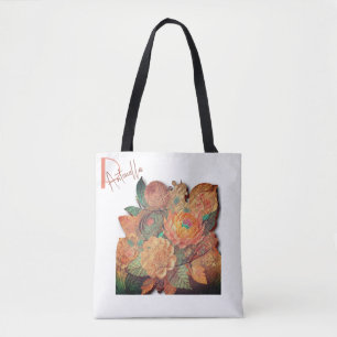 Der Blume-Strauß - Holzmalerei Tasche